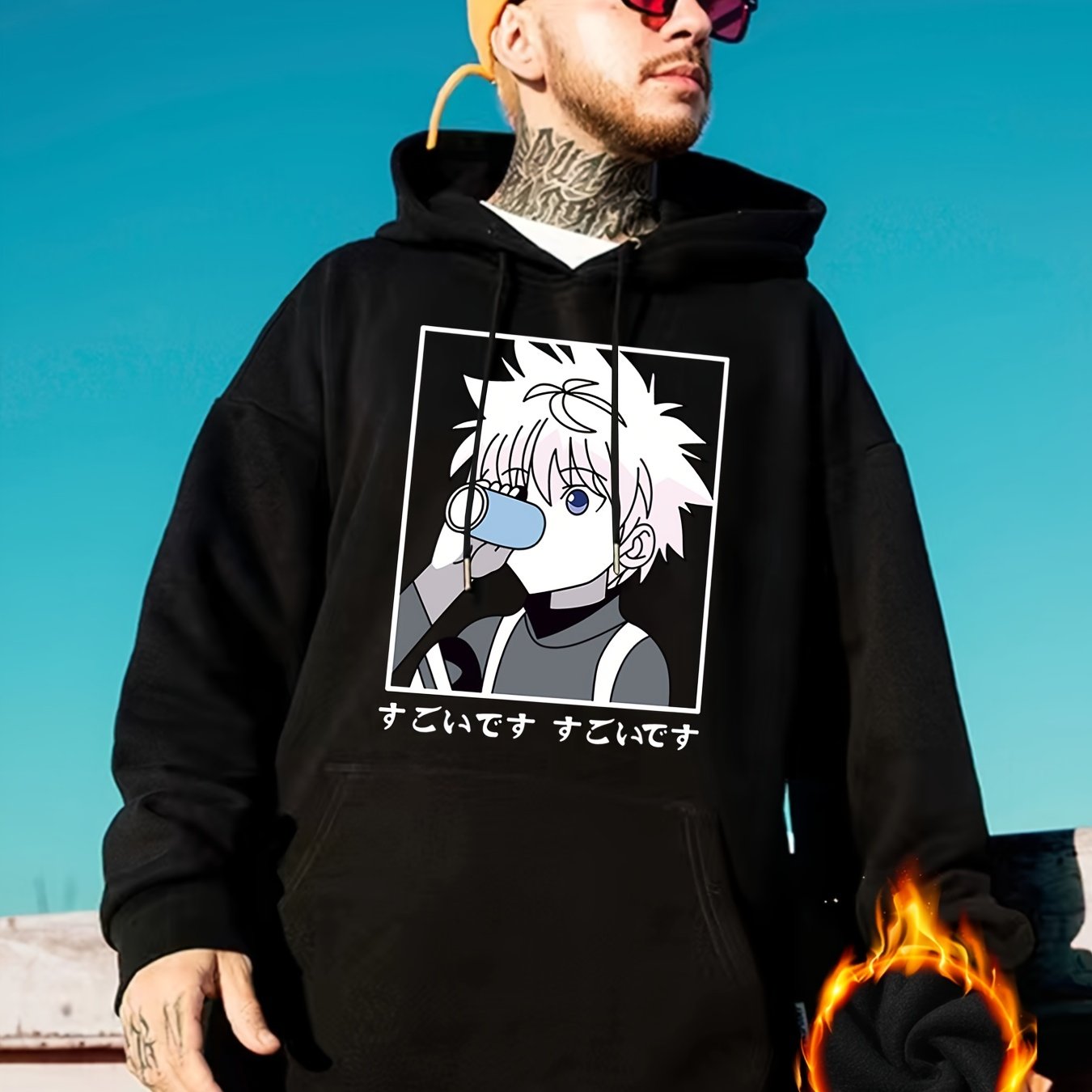 Killua drinking soda discount hoodie