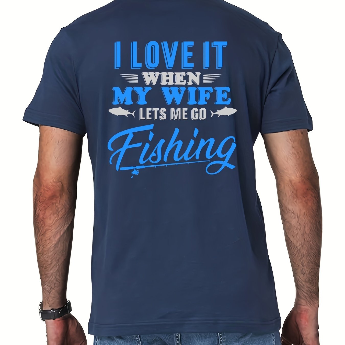 Plus Size Men's Letter fishing Graphic T shirts Casual - Temu