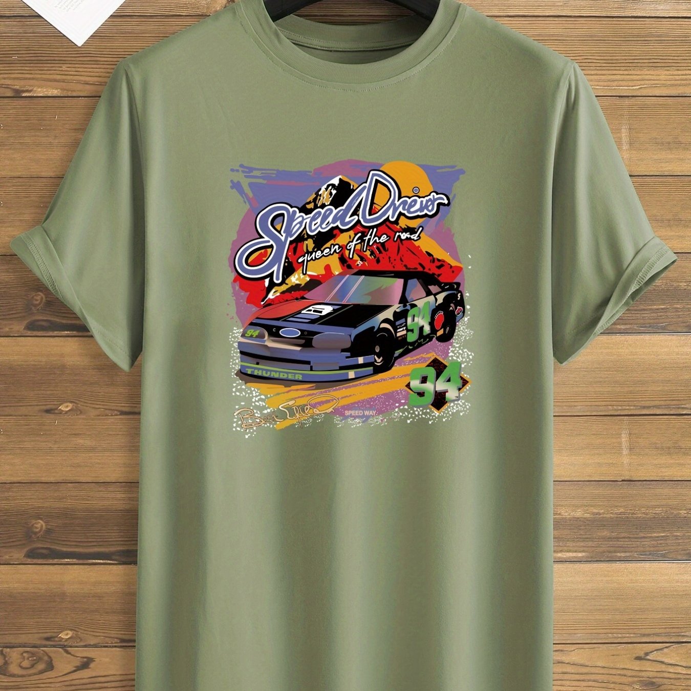 Men s Casual Trendy Speed Driver Car Print Tees Short Sleeve Crew Neck men-s-casual-trendy-speed-driver-car-print-tees-short-sleeve-crew-neck