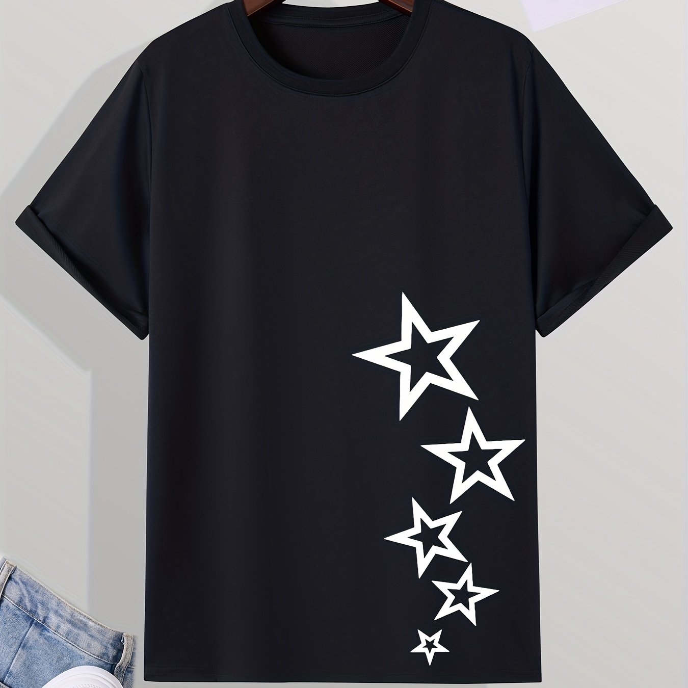 TEMU T-Shirt à Manches Courtes Imprimé Mode Homme Été