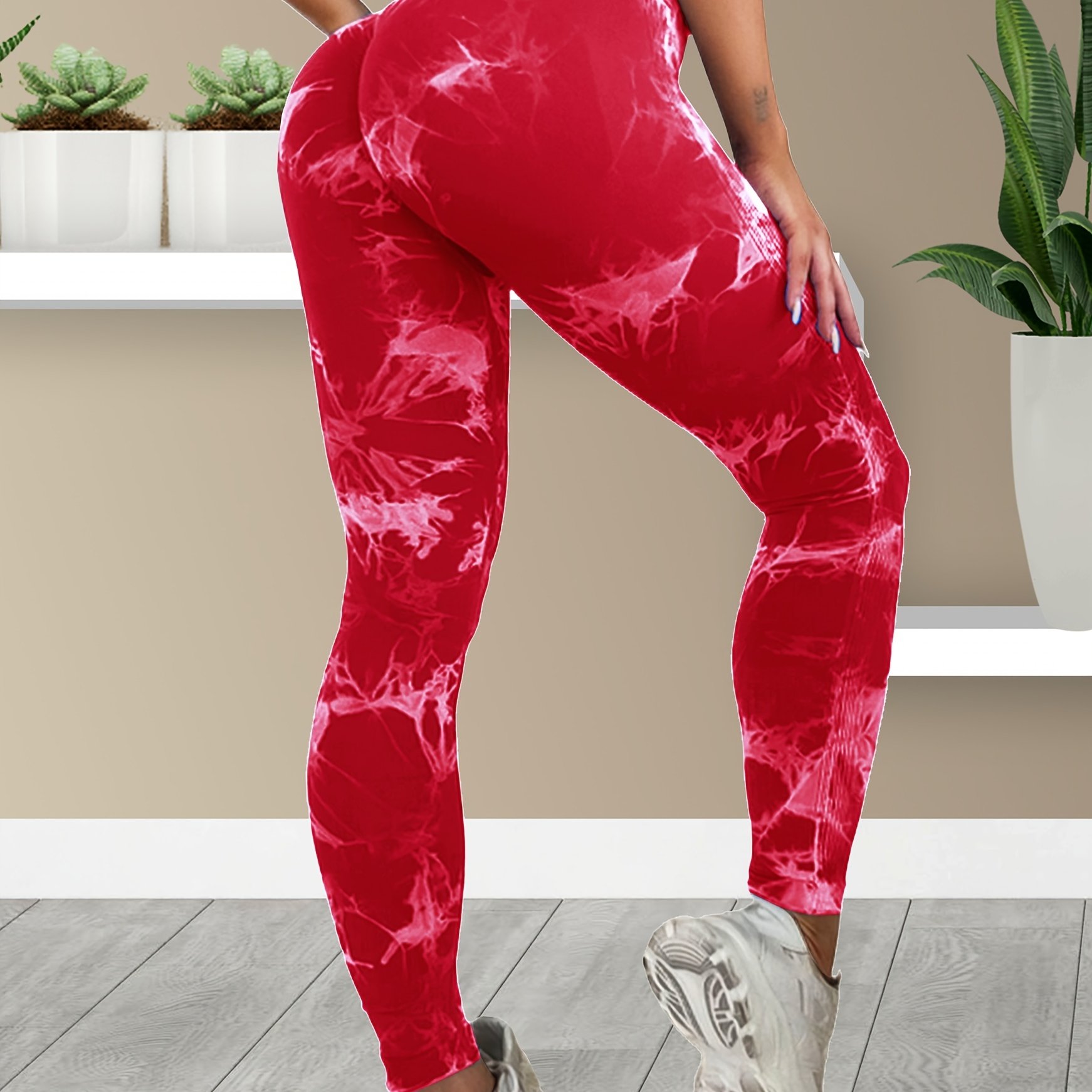 Tie Dye Stretchy Yoga Leggings, Slim Fit High Waist Fitness Workout Gym  Casual Pants, Women's Activewear