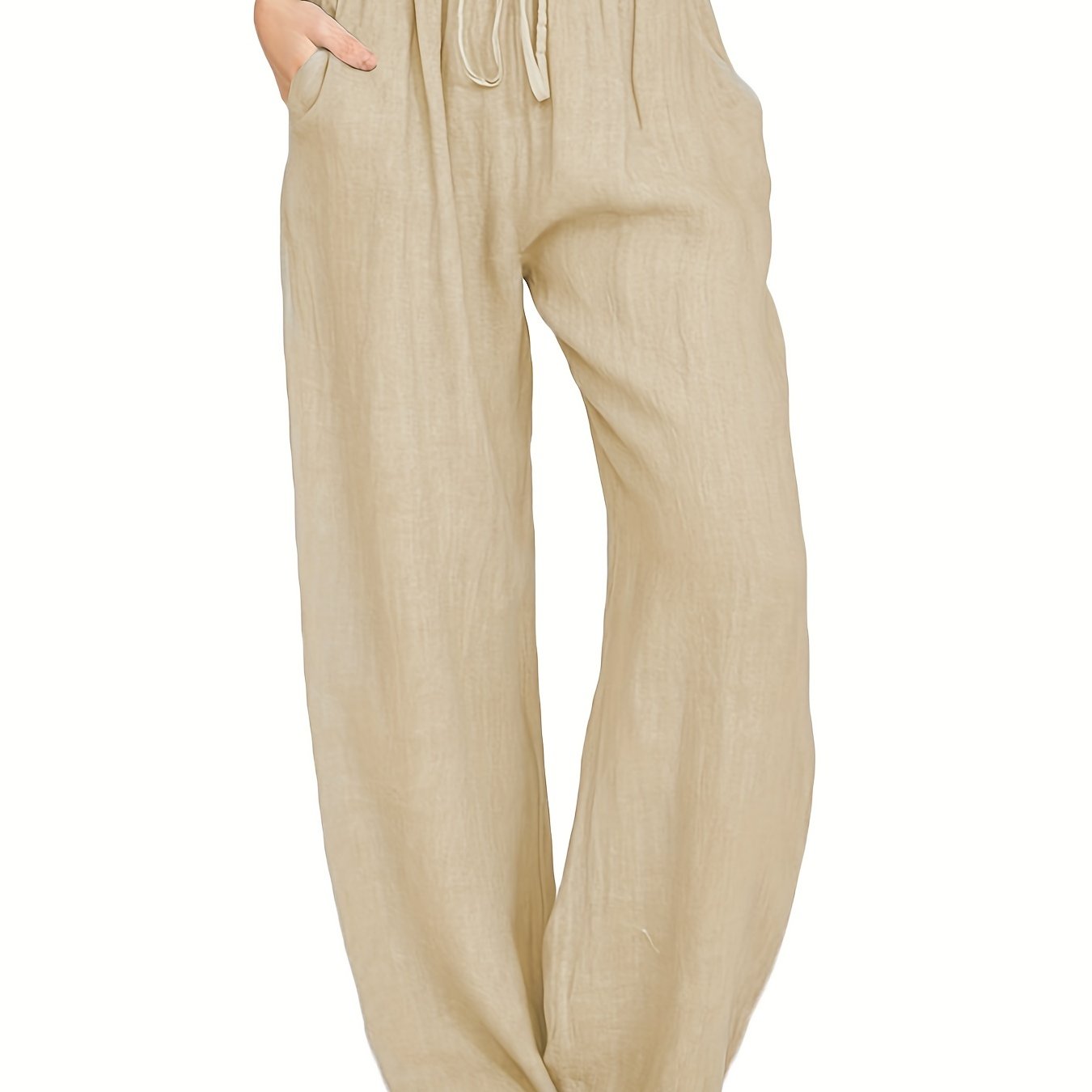 Drawstring Wide Leg Pants, Solid Loose Palazzo Pants, Casual Every Day Pants, Women&#39;s Clothing