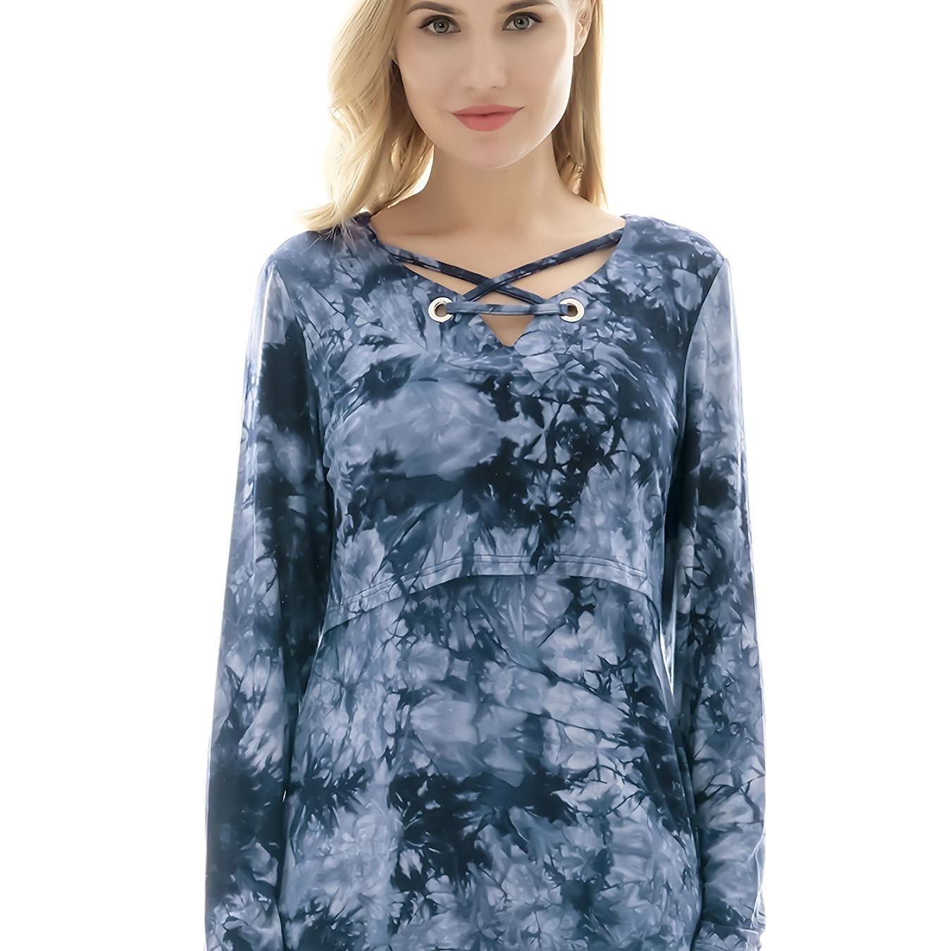 Women's Casual Tie Dye Long Sleeve Maternity T-shirt Clothes