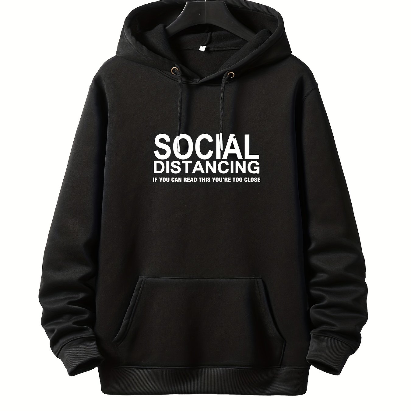 TEMU Plus Size Men's "" Pullover Drawstring Hoodie, Oversized Loose Clothing For Big And Tall Guys