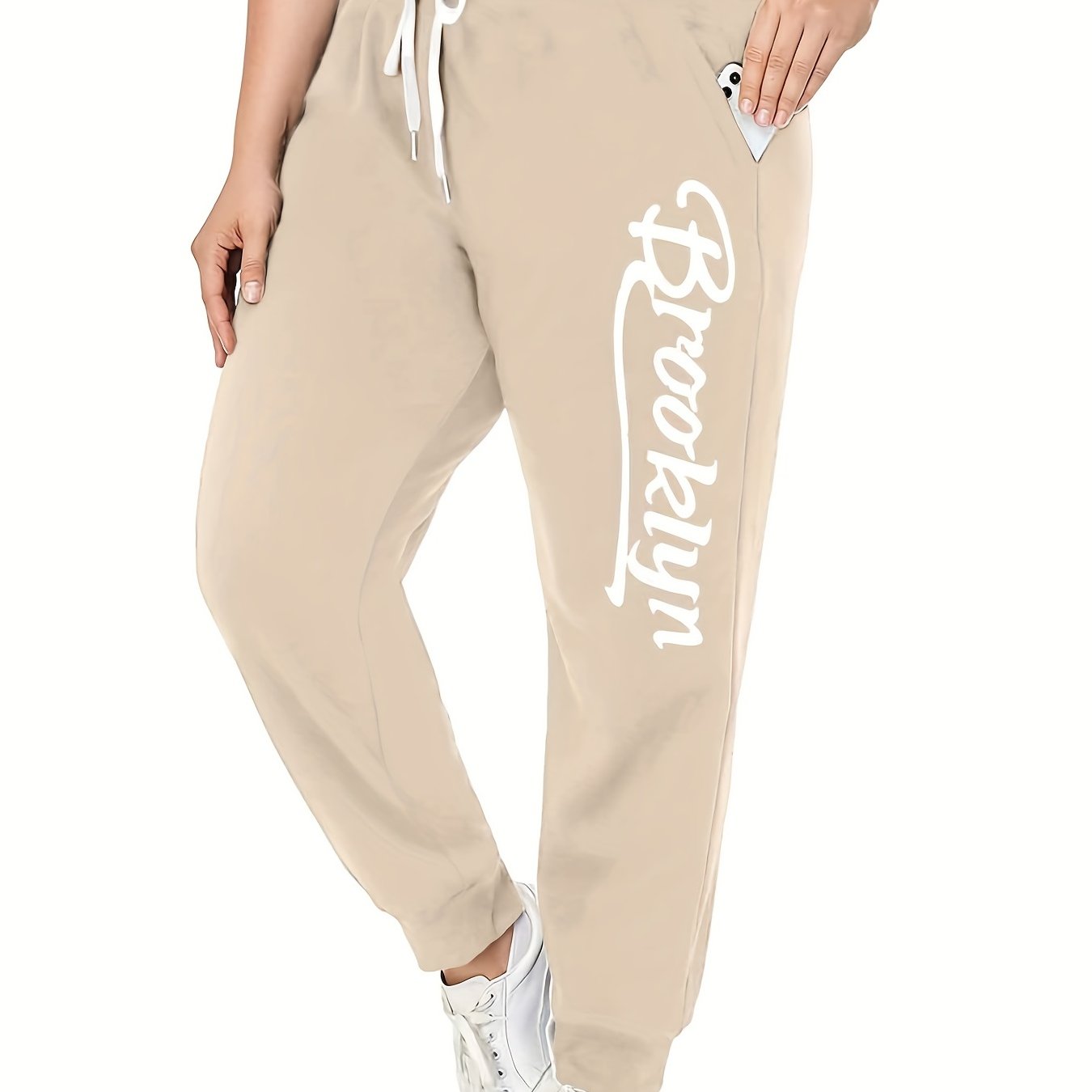 Plus Size Casual Sports Sweatpants Women's Plus City Name - Temu