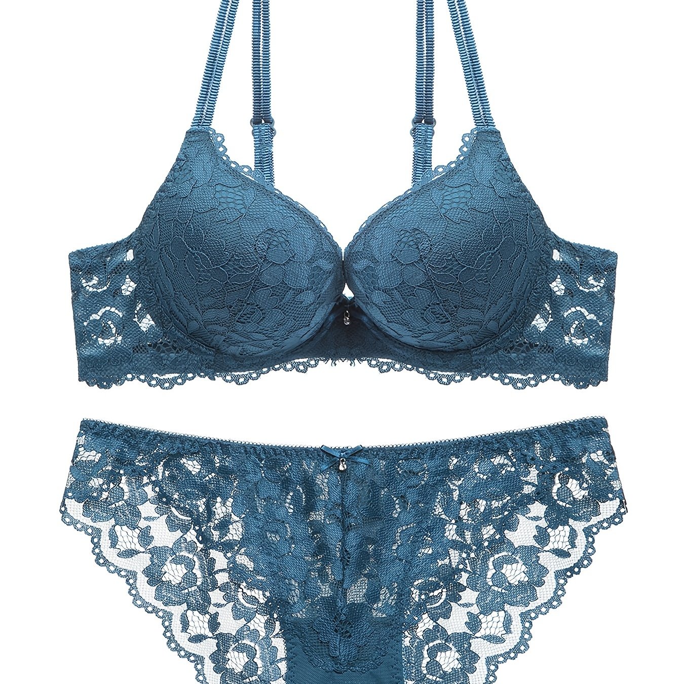 Lace Thick-cup Push--coverage Women's Bra Set