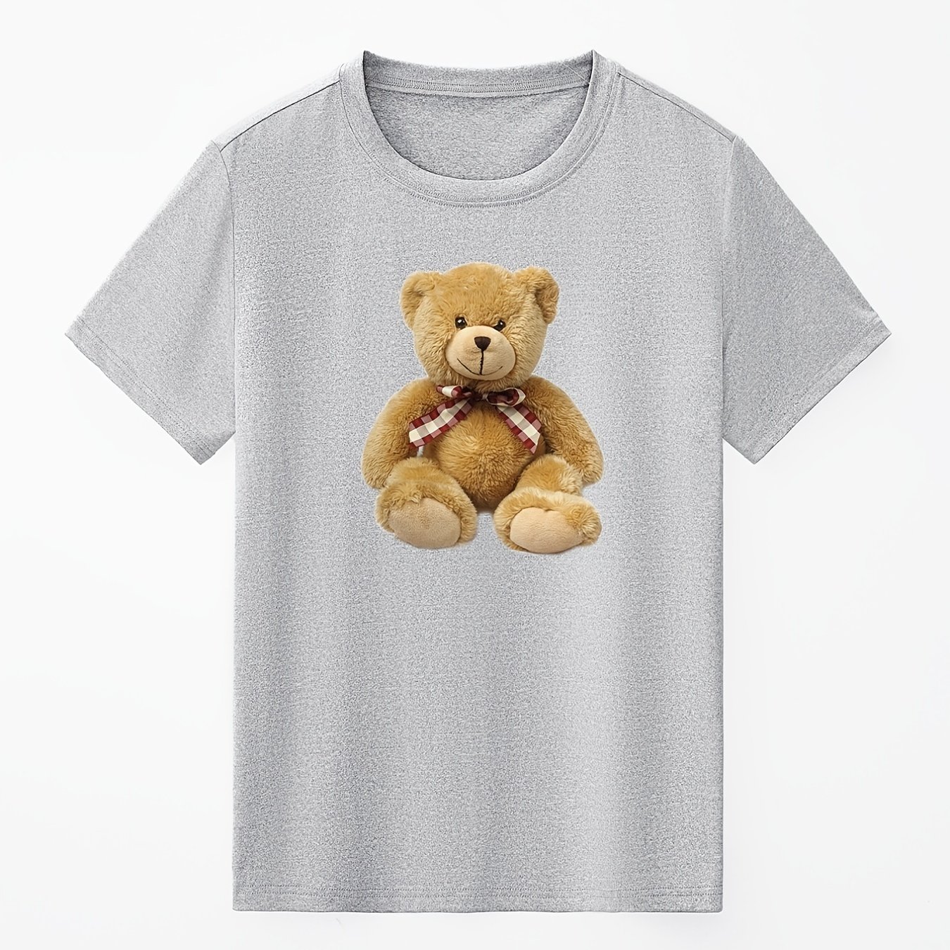 Bear Graphic Tee Shirt Casual Crew Neck Short Sleeve Everyday Tops ...