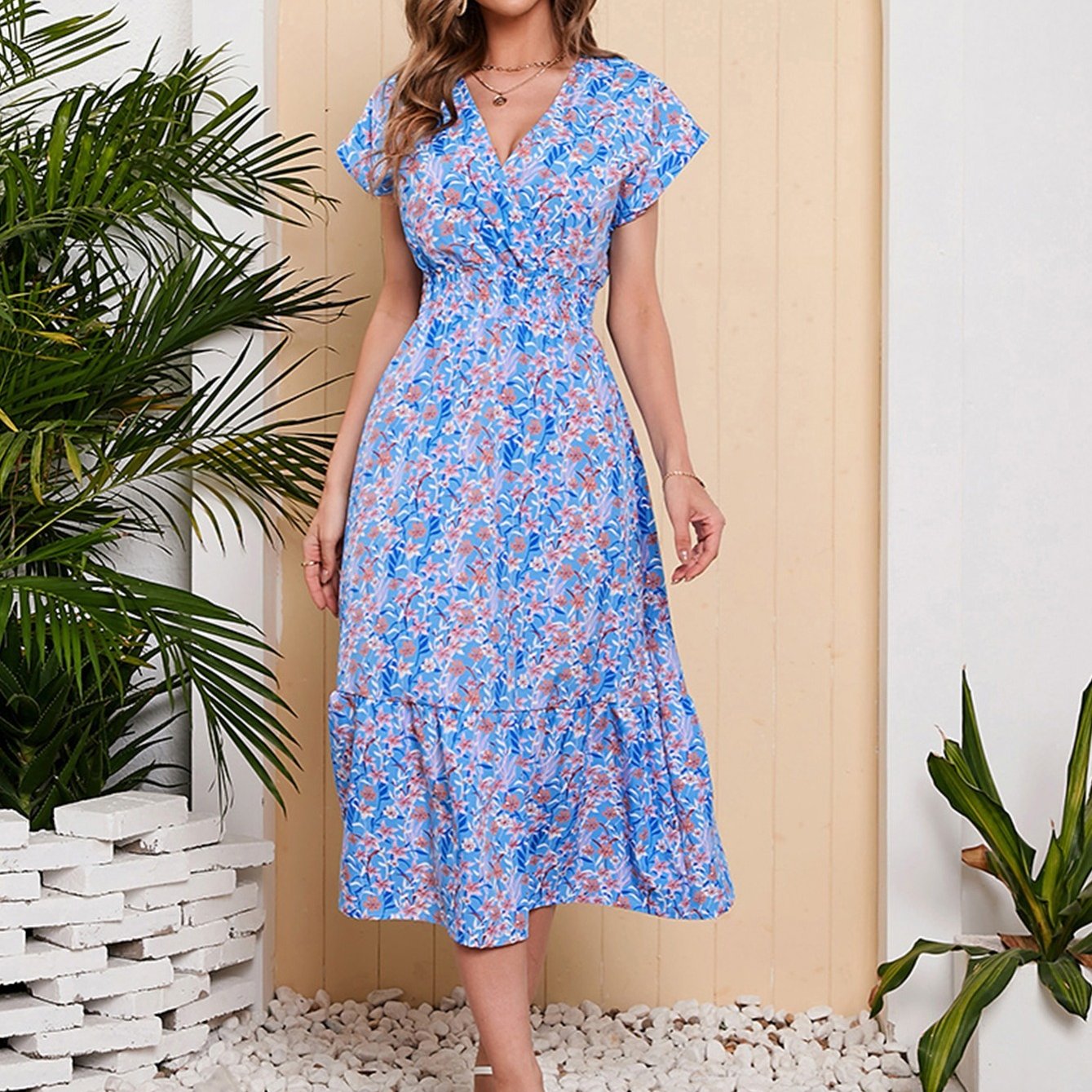 Vestidos Mujer Sexy Verano Mujer Cintura Alta Moda Ditsy - Temu