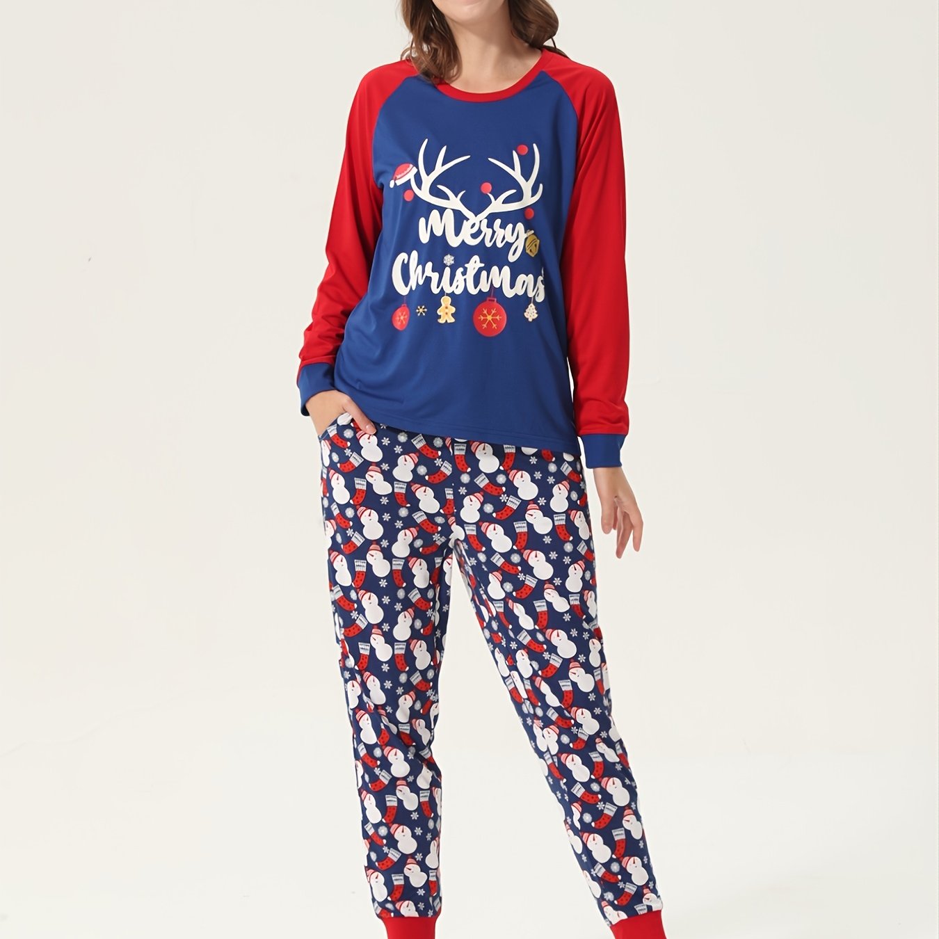 Sanqiang Cute Comfy Christmas Print Pajamas Long Sleeve Pajama Top ...