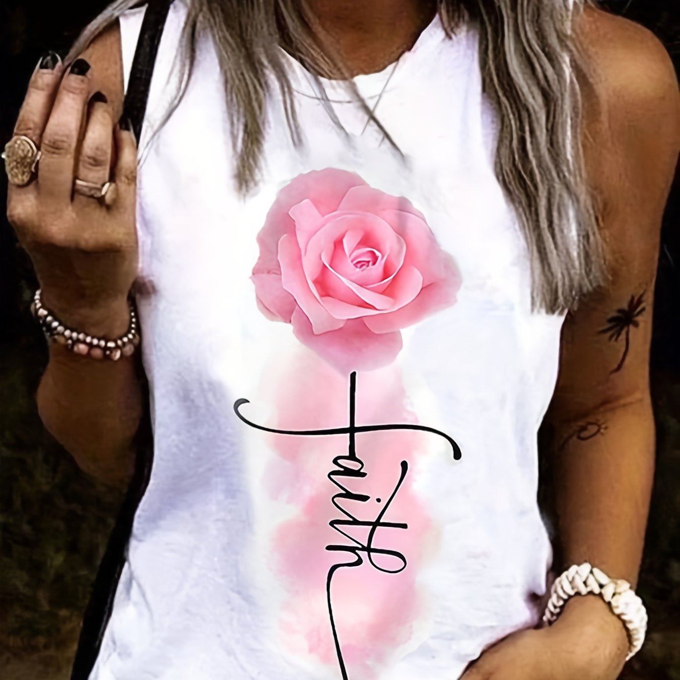 Casual Round-neck Printed Vest