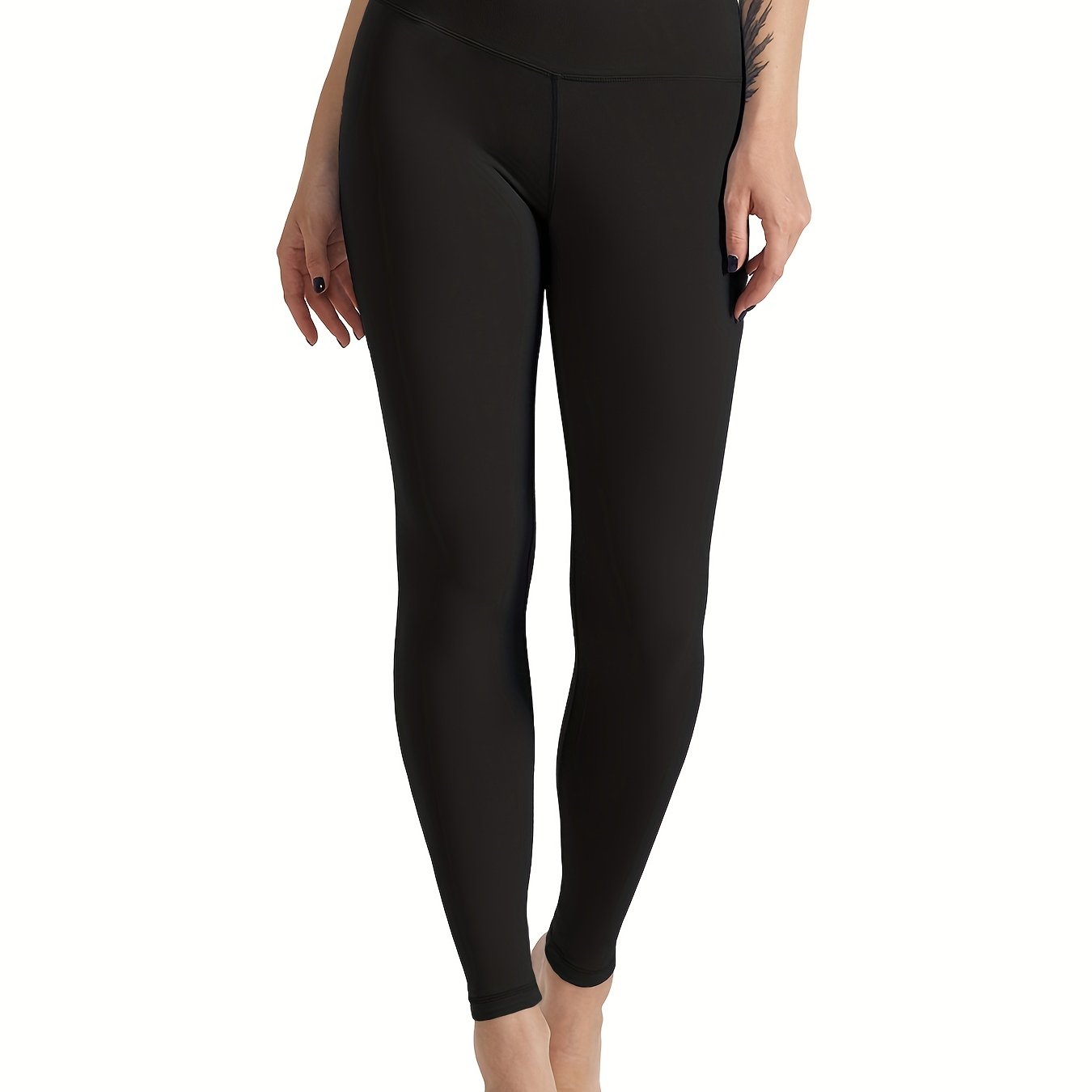 Solid High Waist Leggings Casual Bodycon Long Length Workout Leggings 