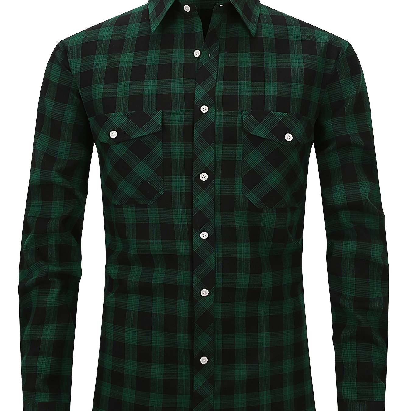 men' pocket long sleeve flannel shirt - men's clothing - Temu