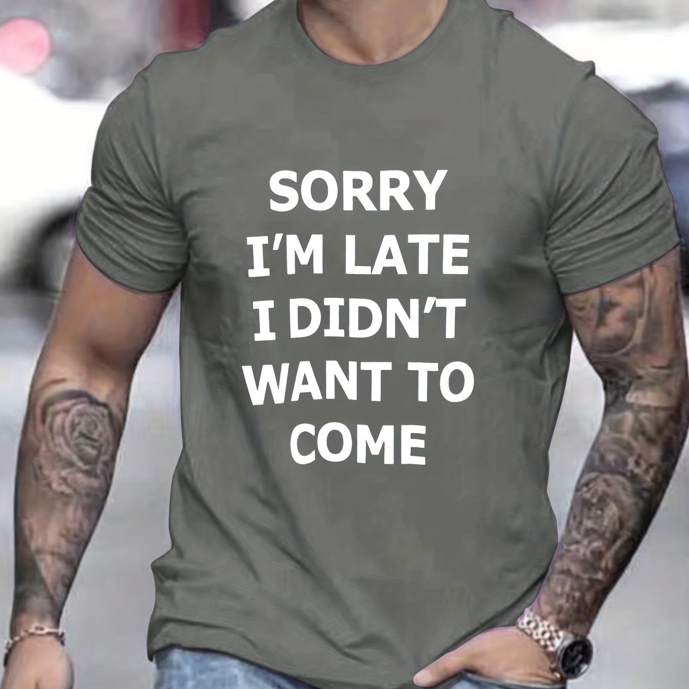 TEMU Summer Men's Fashion Print Short Sleeve T-shirt