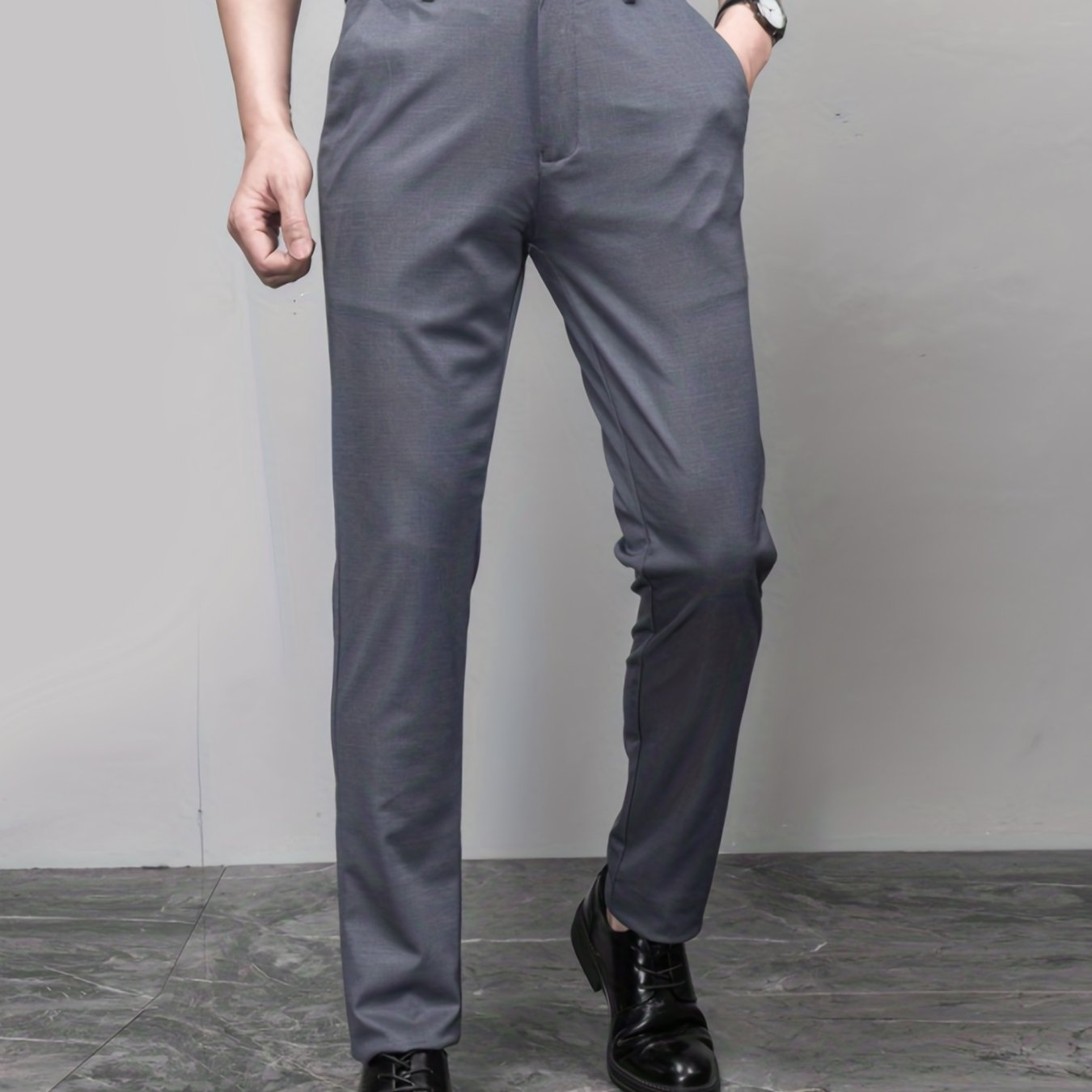 Classic Design Slim Fit Elegant Dress Pants Men's Semi - Temu