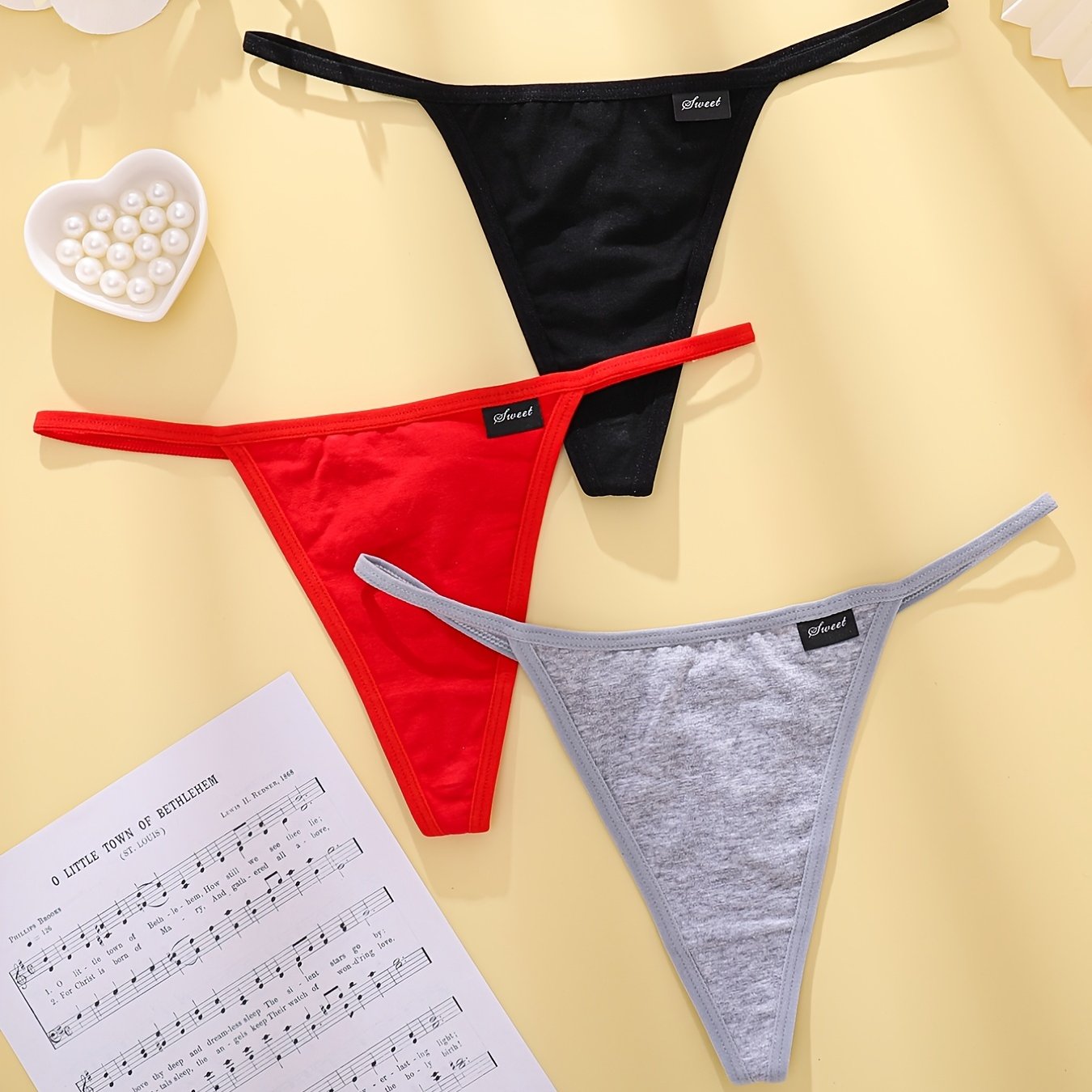 Comfortable Low Waist Thin Strap Thong Panties Simple - Temu Spain