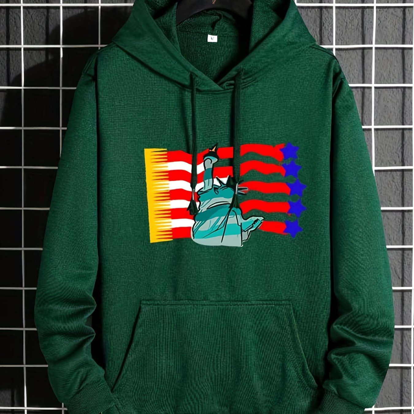 Men s The Statue Of Liberty Hoodie Comfy Stretch Drawstring Trendy men-s-the-statue-of-liberty-hoodie-comfy-stretch-drawstring-trendy