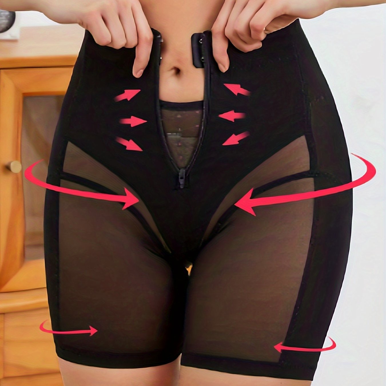 Tummy Control Shapewear Shorts High Waisted Cross - Temu Canada