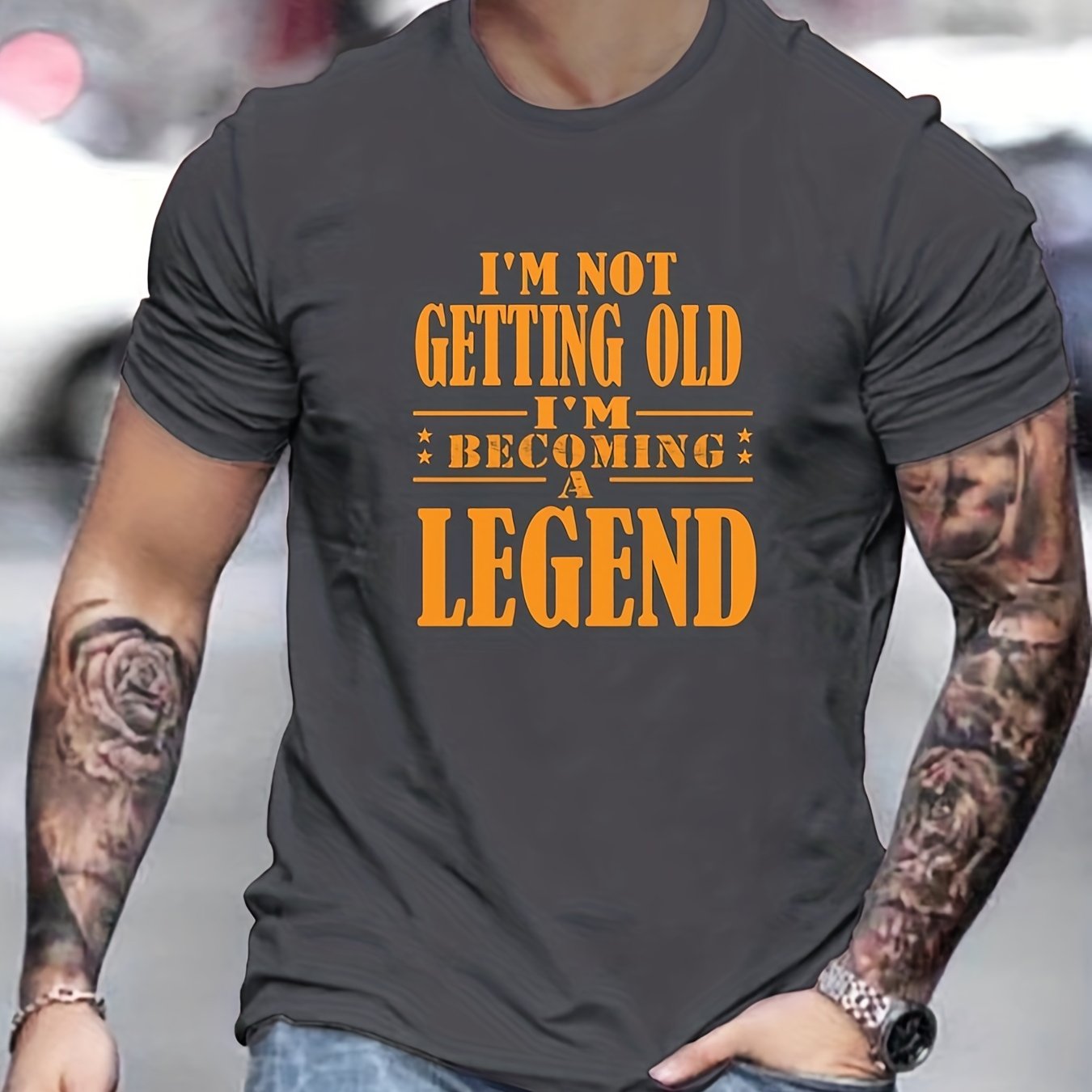 Men s plus size casual i m becoming a legend graphic print tees for