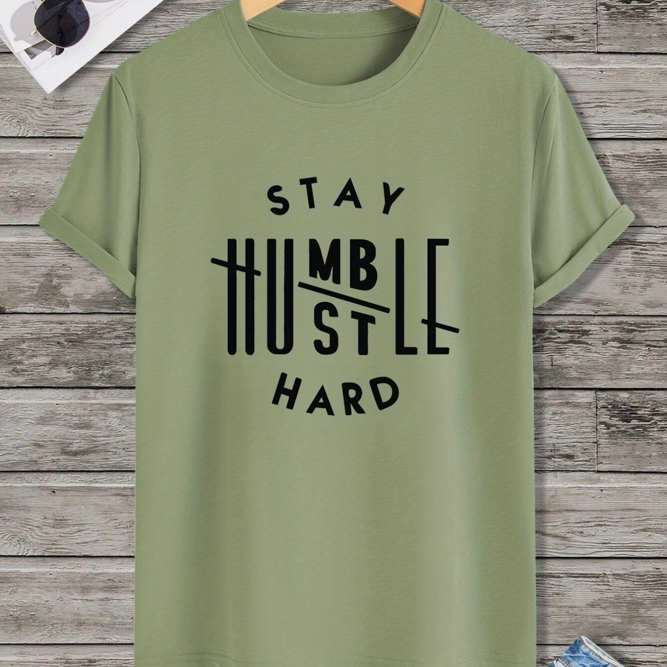 Stylish Slogan Print Men's T Shirt Crew Neck Short Sleeve Tops Graphic ...