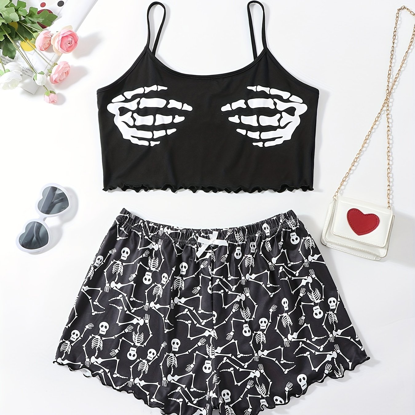 Women's Skull Tank Top & Shorts Sleepwear Set – Magic Top N' Shorts – Skull  & Pirate Clothing & Stuff