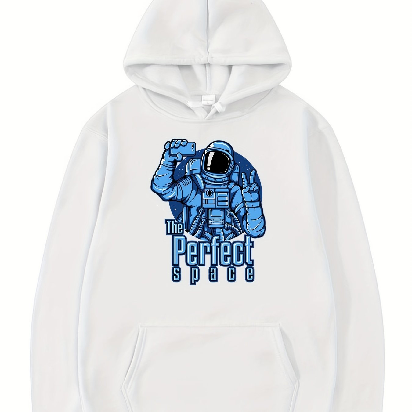 Retro Comics Style Astronaut Taking Selfie Pattern Perfect Space Letter  Print Casual Mid Stretch Long Sleeve Graphic Drawstring Hoodie Mens Sports  Hoodie For Spring Fall Outdoor - Men's Clothing - Temu Belgium