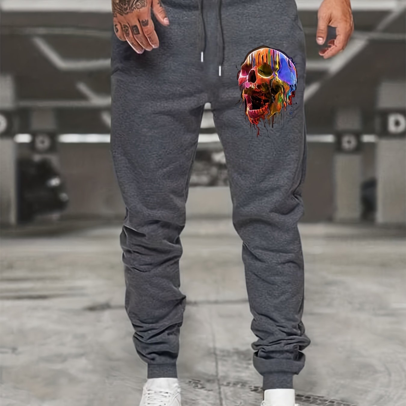 Grey Skull Sweatpants