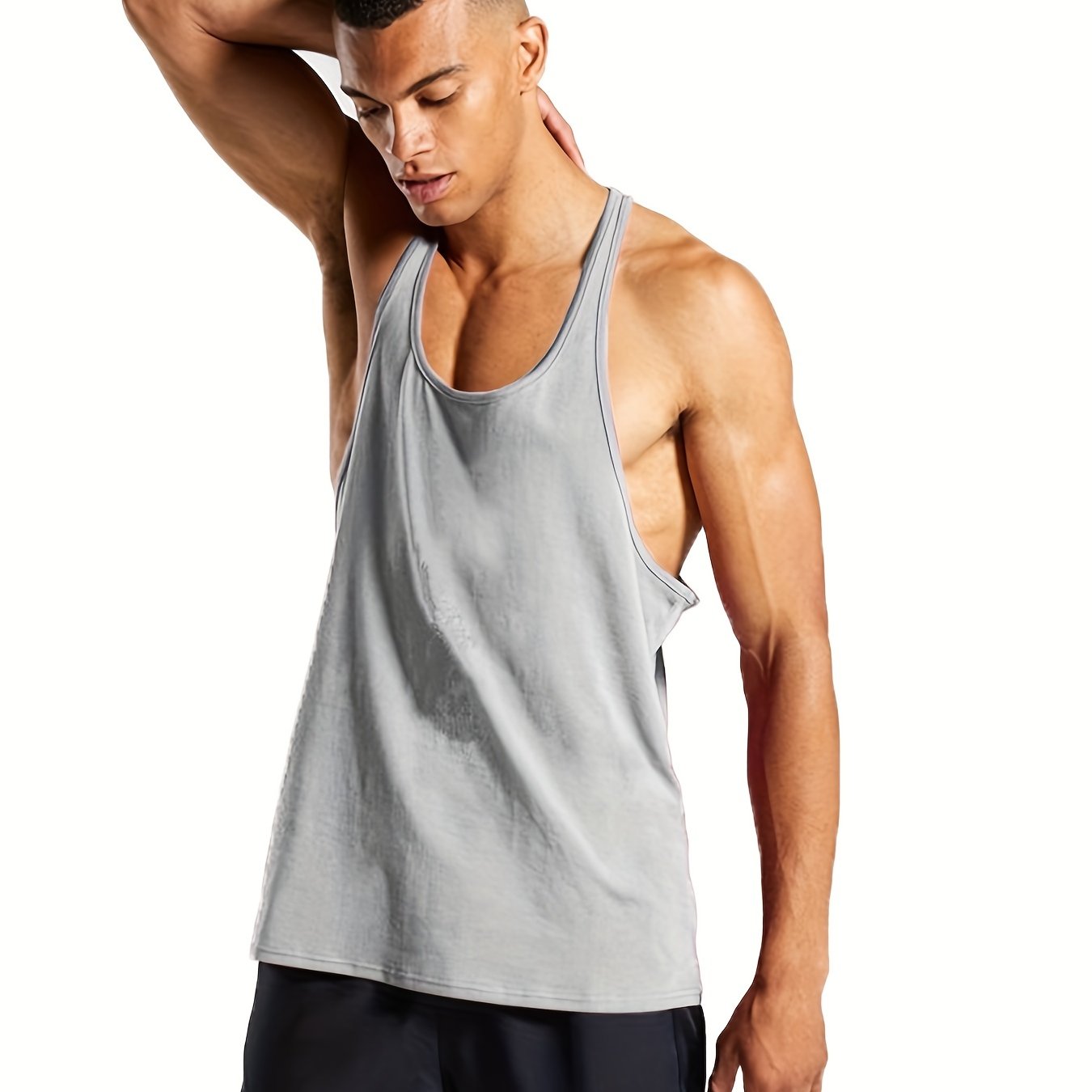 Gym Workout Workout T Shirts Men Sport Vest Gym Clothes Men Stretch T-shirt  Slim Fit Shirts Tank Tops Men