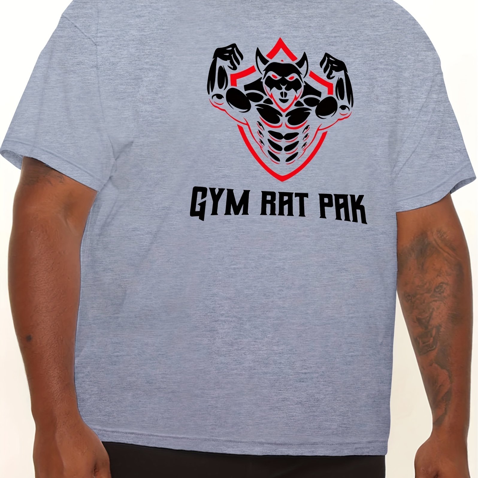 Camisetas Con Estampado Gym Rat Prk De Moda Informal Para Hombres, Camiseta  De Manga Corta Con Cuello Redondo Para Vacaciones De Verano De Talla Grande  - Para Hombre Fornido - Temu Spain