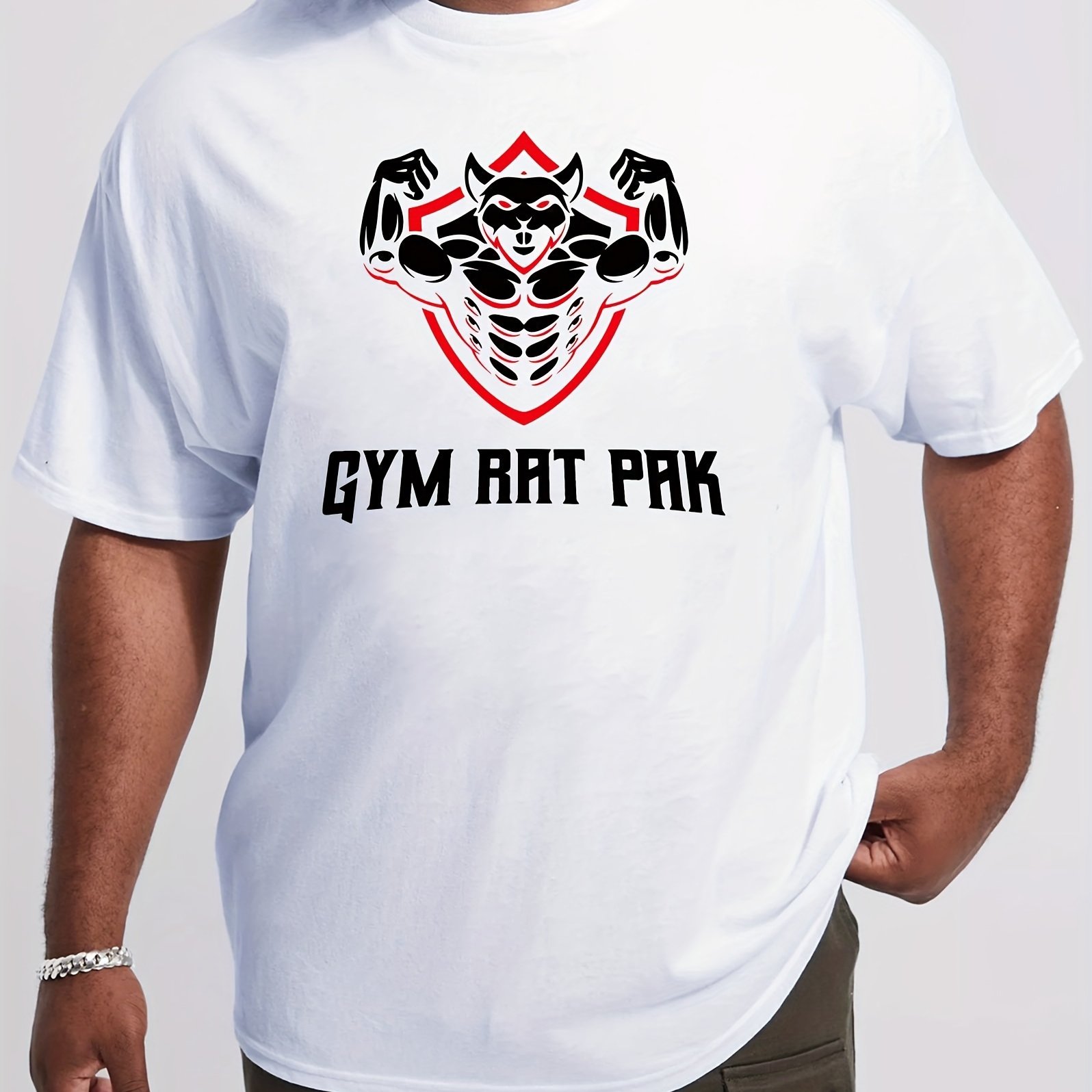 Camisetas Con Estampado Gym Rat Prk De Moda Informal Para Hombres, Camiseta  De Manga Corta Con Cuello Redondo Para Vacaciones De Verano De Talla Grande  - Para Hombre Fornido - Temu Spain