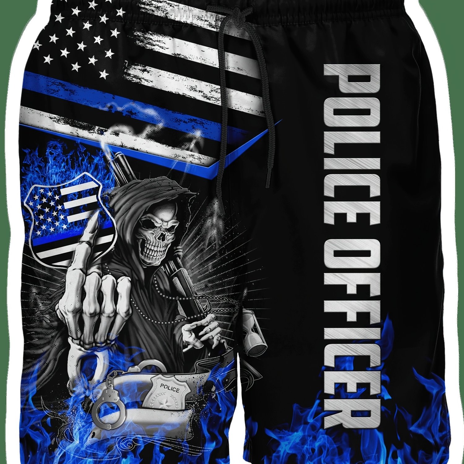 Thin blue line on sale mens swim trunks