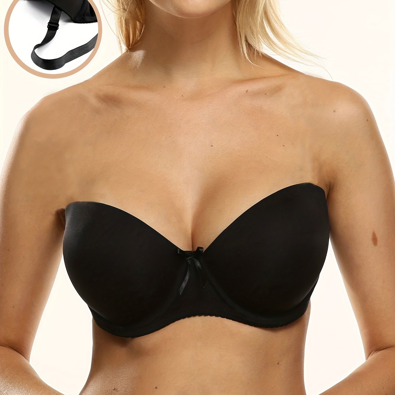 Simple Solid Balconette Bras Comfy Removable Straps T shirt - Temu Canada