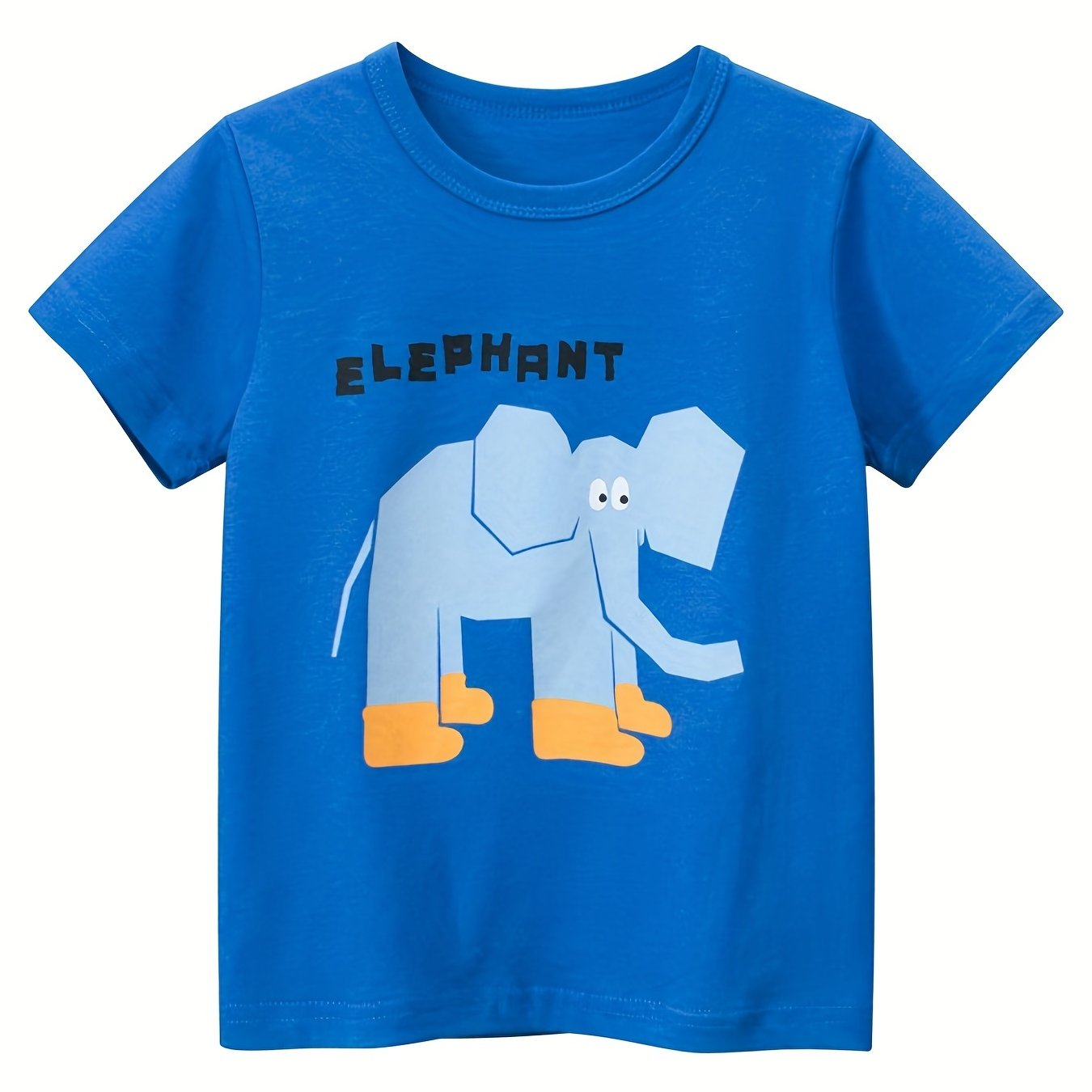 Boys And Girls Teen Cute Elephant Graphic Print Round Neck T Shirt ...