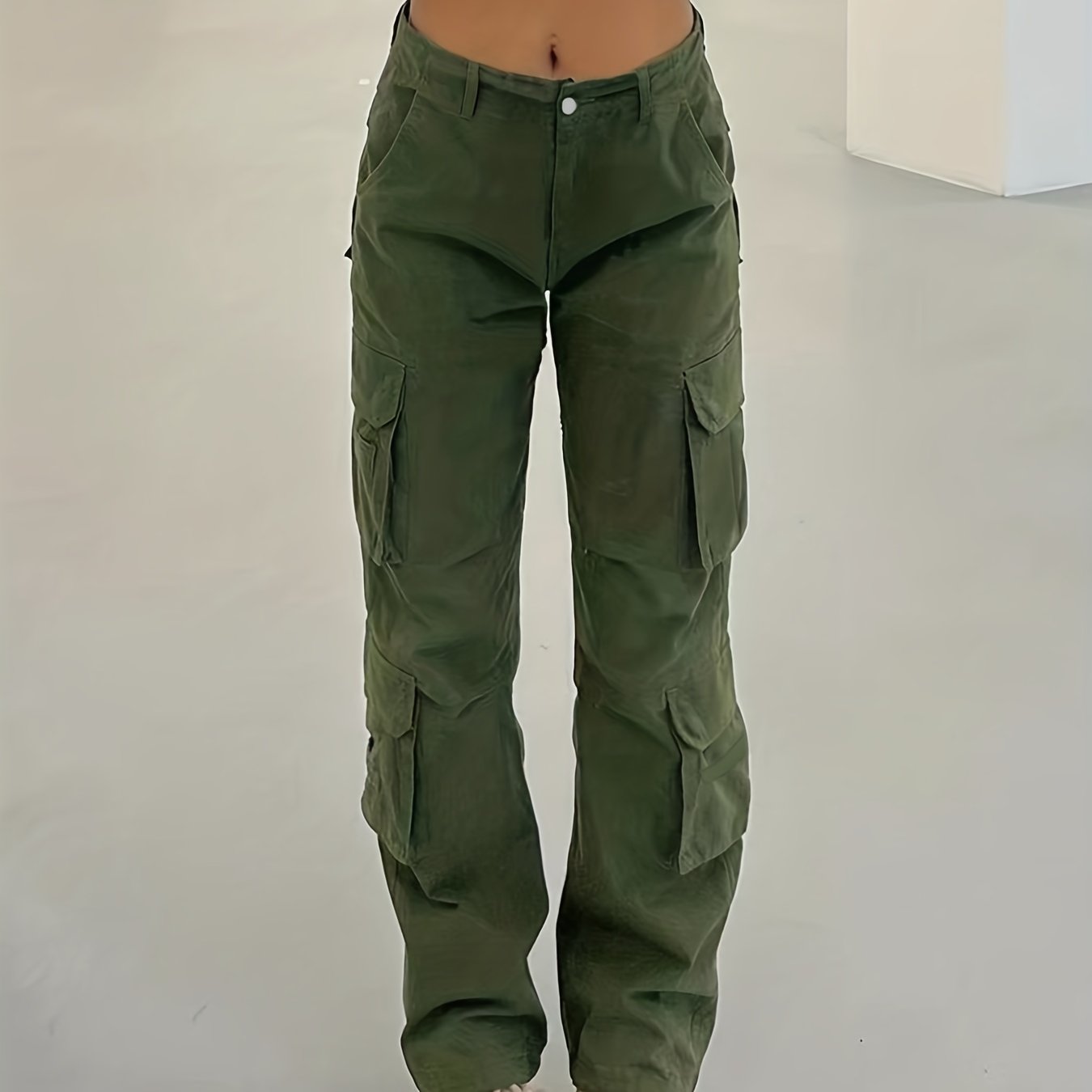 UOYQAS Women Baggy Cargo Pants with Pockets Lightweight Solid Pants Y2k  Wide Leg Comfy Trousers, Green, Small : : Clothing, Shoes &  Accessories