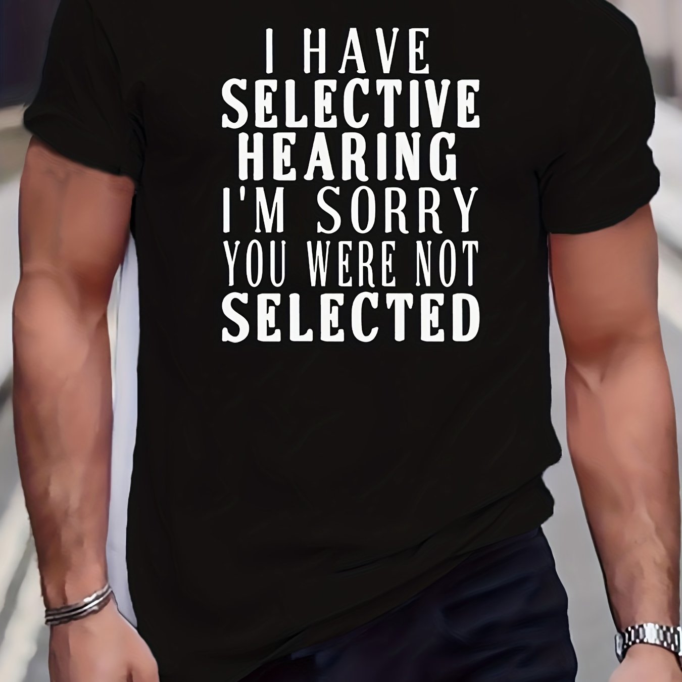 TEMU Men's Plus Size Casual T-shirt, 95% Polyester 5% Spandex, Medium Stretch Crew Neck, Short Sleeves, Printed Graphic Tee For Spring/summer/fall,