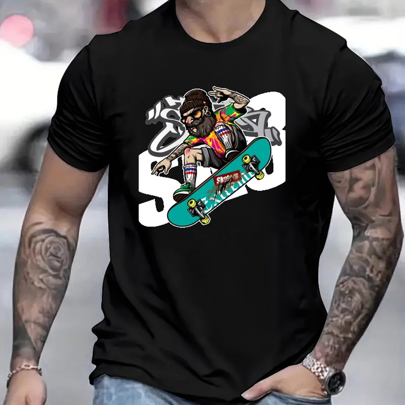 Cool Skater Men's Trendy T shirt For Summer Outdoor Casual - Temu Belgium