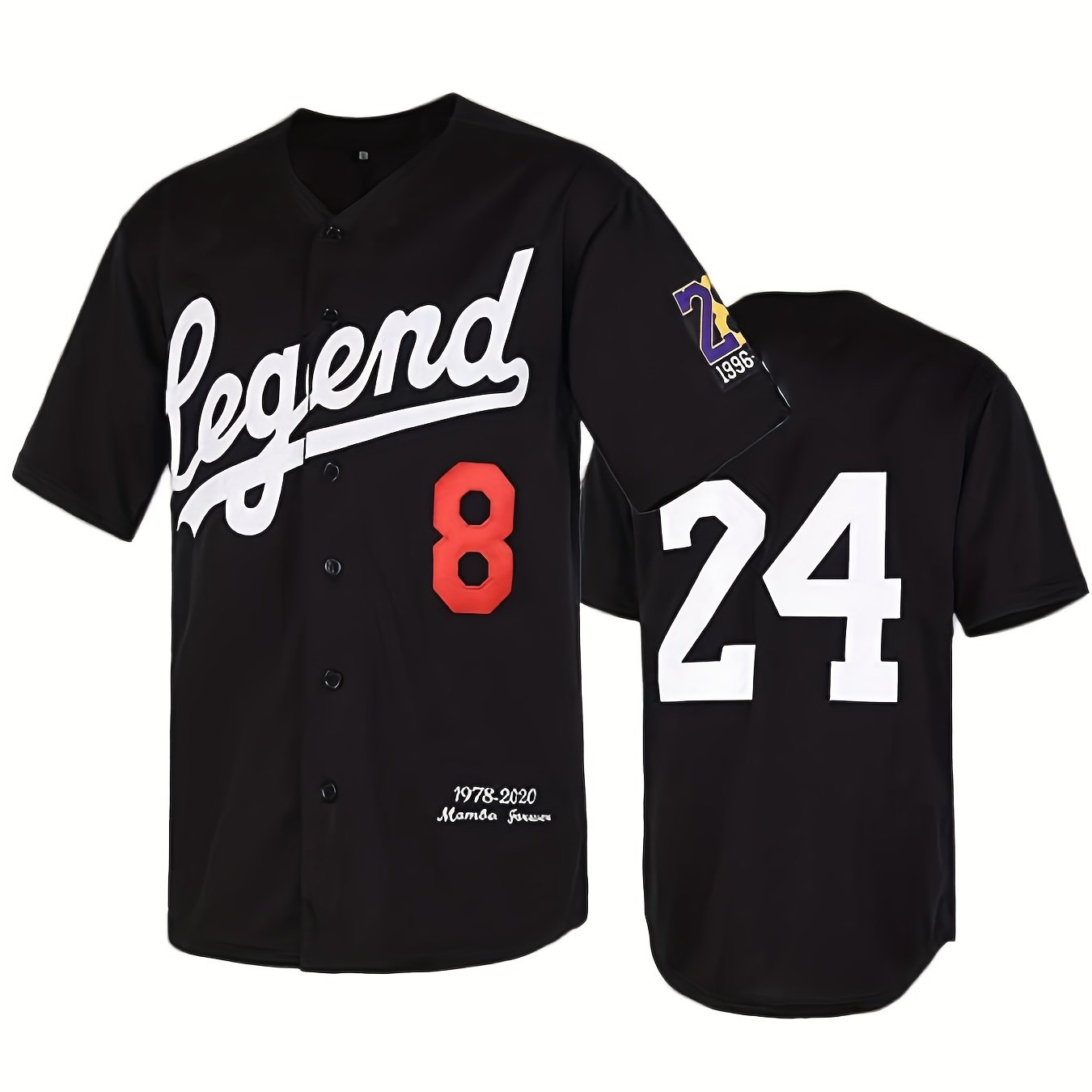 Women's Classic Baseball Jerseys Legendary Mamba Party Jersey, Youth Baseball Jersey, Training Uniform,Temu