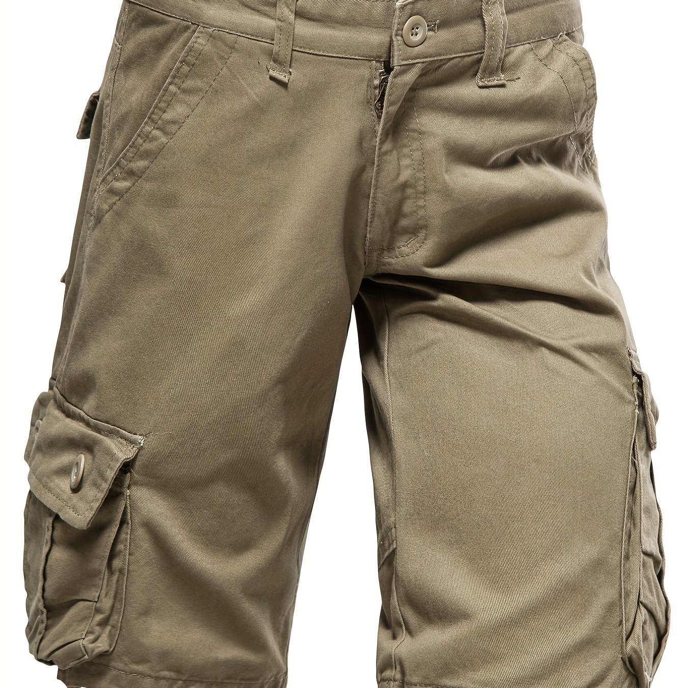 Comfortable Multi Pocket Cargo Shorts Men's Casual Elastic Waist Cargo ...