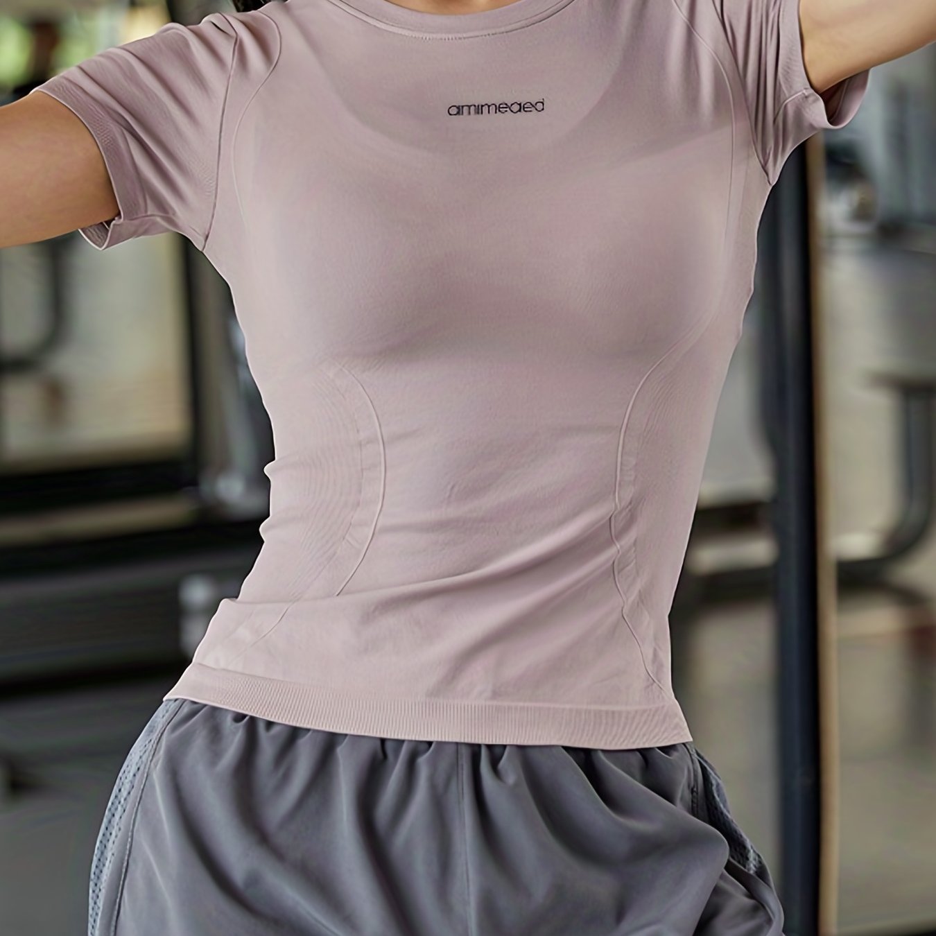 Plain Quick Drying Yoga Top Short Sleeves Breathable - Temu Canada