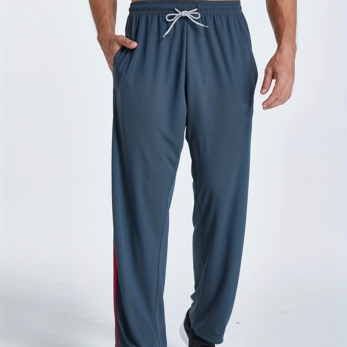 ZENGVEE Men'S Sweatpants With Zipper Pockets Open Bottom Athletic