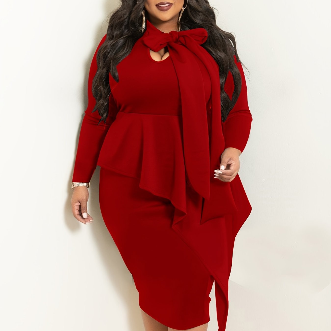 GMAYO Plus Size Clothing,Women Solid Simple Style Top 3/4 Sleeve  Asymmetrical Hem Long Casual Blouse Plus Size Red : : Clothing,  Shoes & Accessories