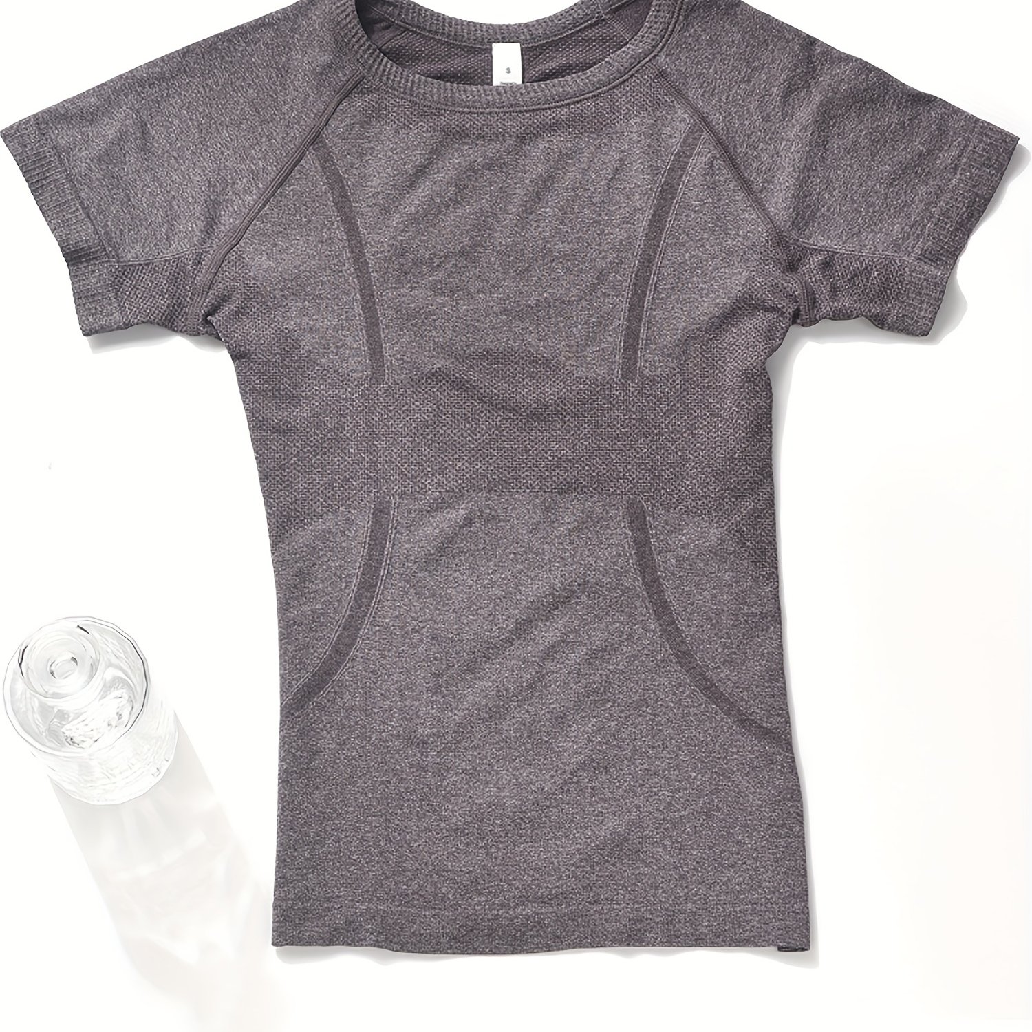 Image of Women's Yoga Short Sleeve Round Neck Sports T-shirt, Top, Slim Fit Breathable Yoga Short Sleeve Shirt For Women