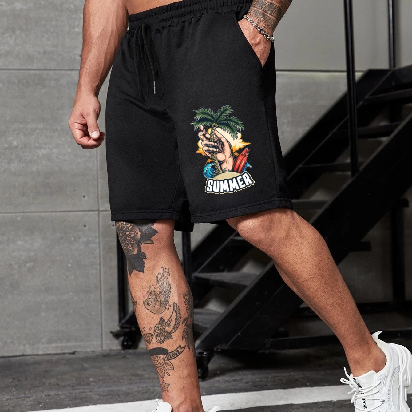 Men's Plus Size Streetwear Shorts, Street Fighter Graphic Print Drawstring  Stretchy Short Pants For Comfort & Casual Chic Style, Summer Clothings -  Temu Germany