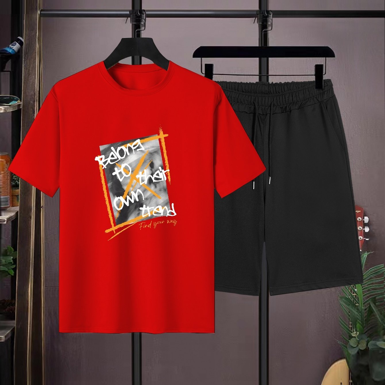 Plus Size Men s Street Style Graphic 2pcs Outfits Fashion Male s Letter plus-size-men-s-street-style-graphic-2pcs-outfits-fashion-male-s-letter