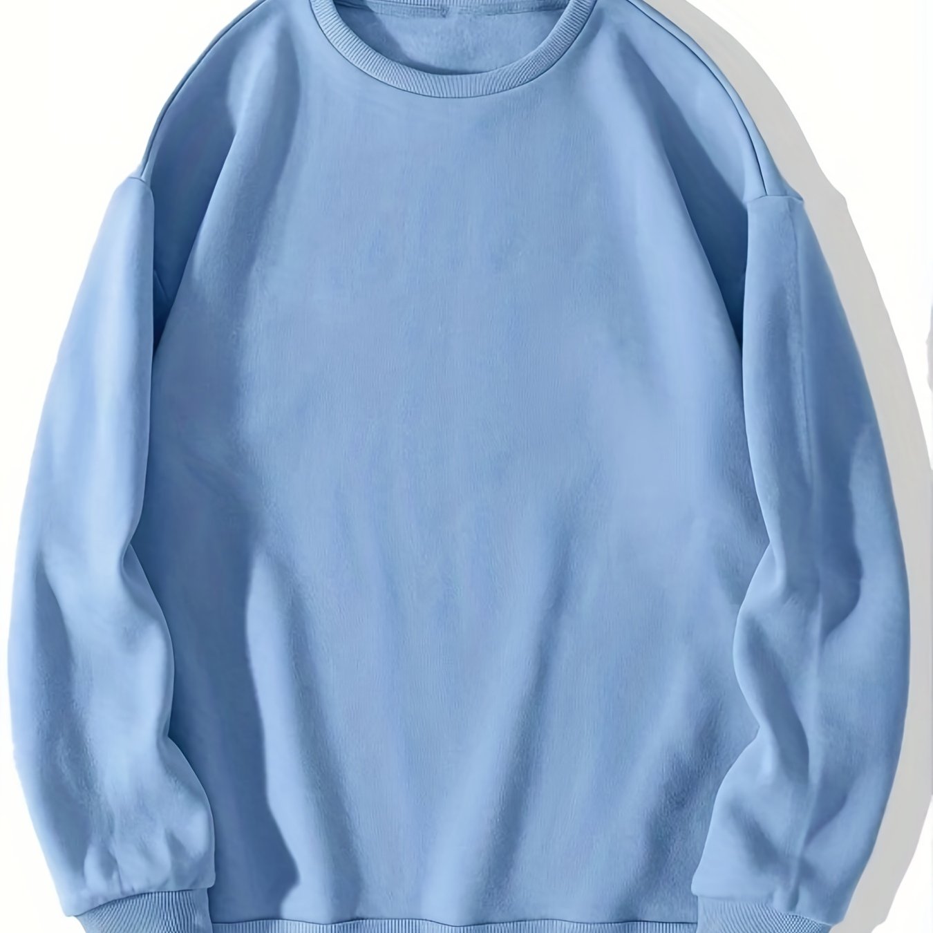 Versatile Solid Pullover Sweatshirt Casual Long Sleeve Crew Neck ...