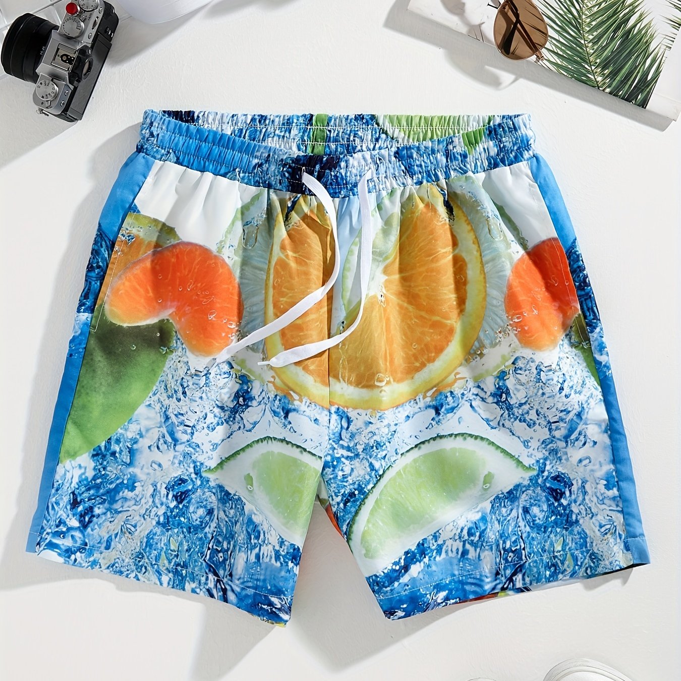 Short De Plage Hawaïen À Séchage Rapide Pour Homme Avec Poches, Maillot De  Bain Décontracté Avec Cordon De Serrage Pour Les Vacances D'été, La Plage