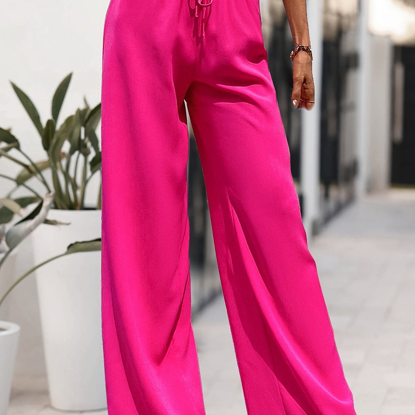 Drawstring Wide Leg Pants Casual Loose Pants Spring Summer - Temu Germany