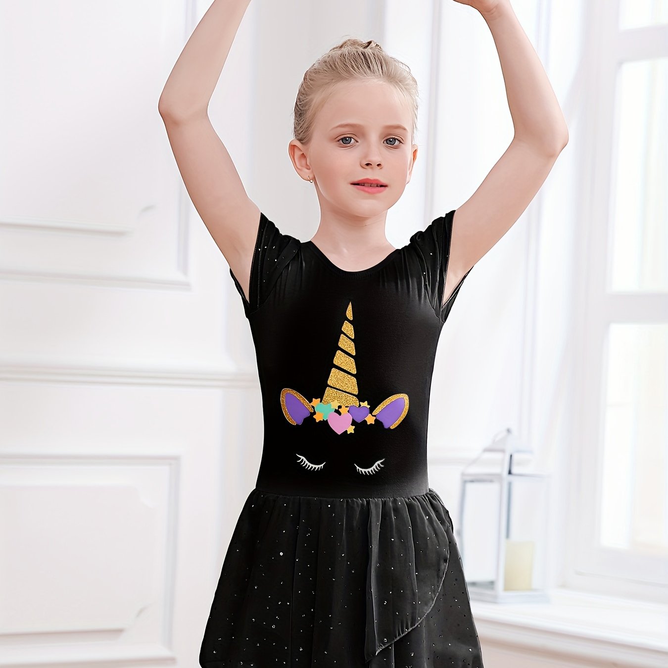 Girls Ballet Dress Kids Summer Short Sleeve Dance Wear - Temu Japan