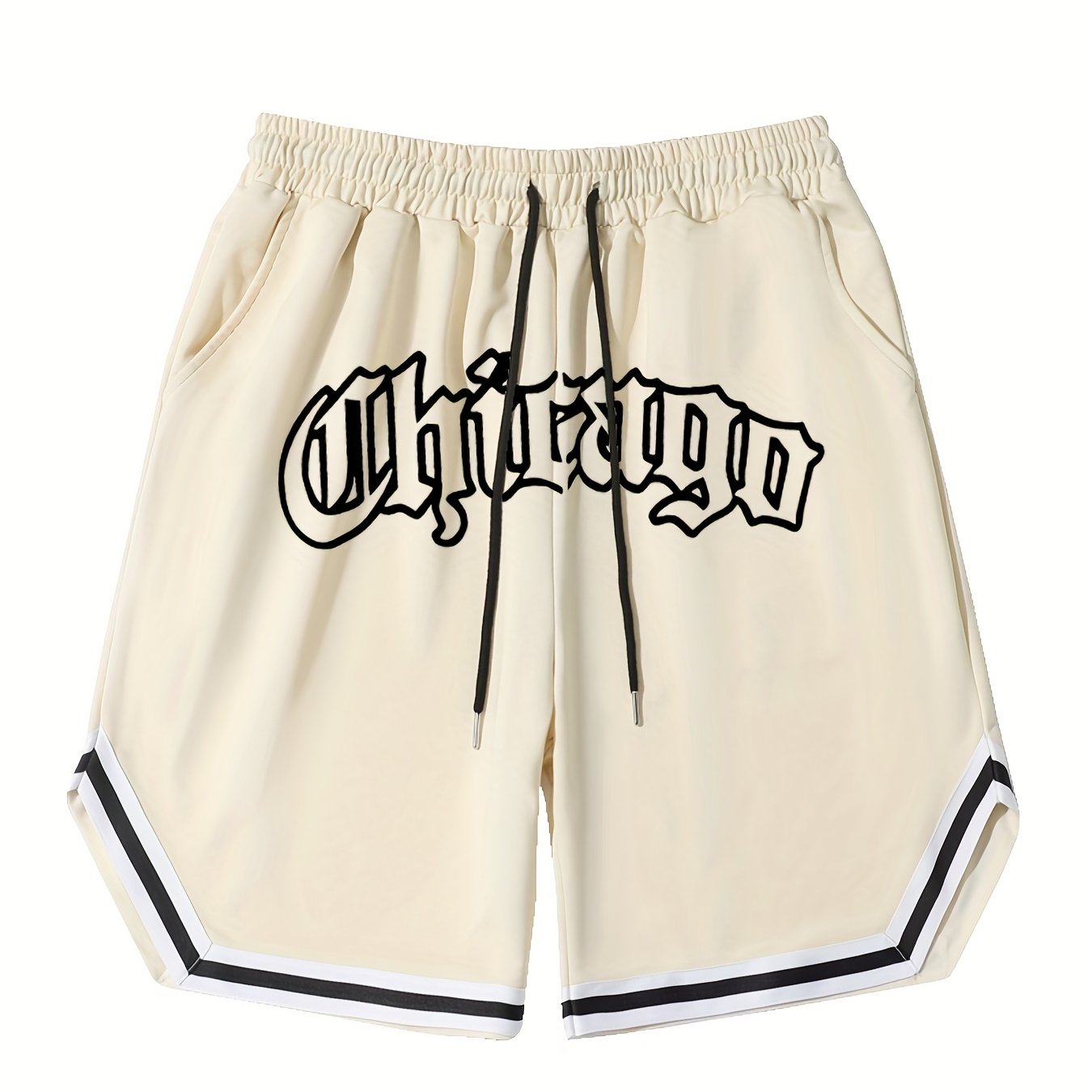 Men's Streetwear Shorts chicago Graphic Drawstring - Temu