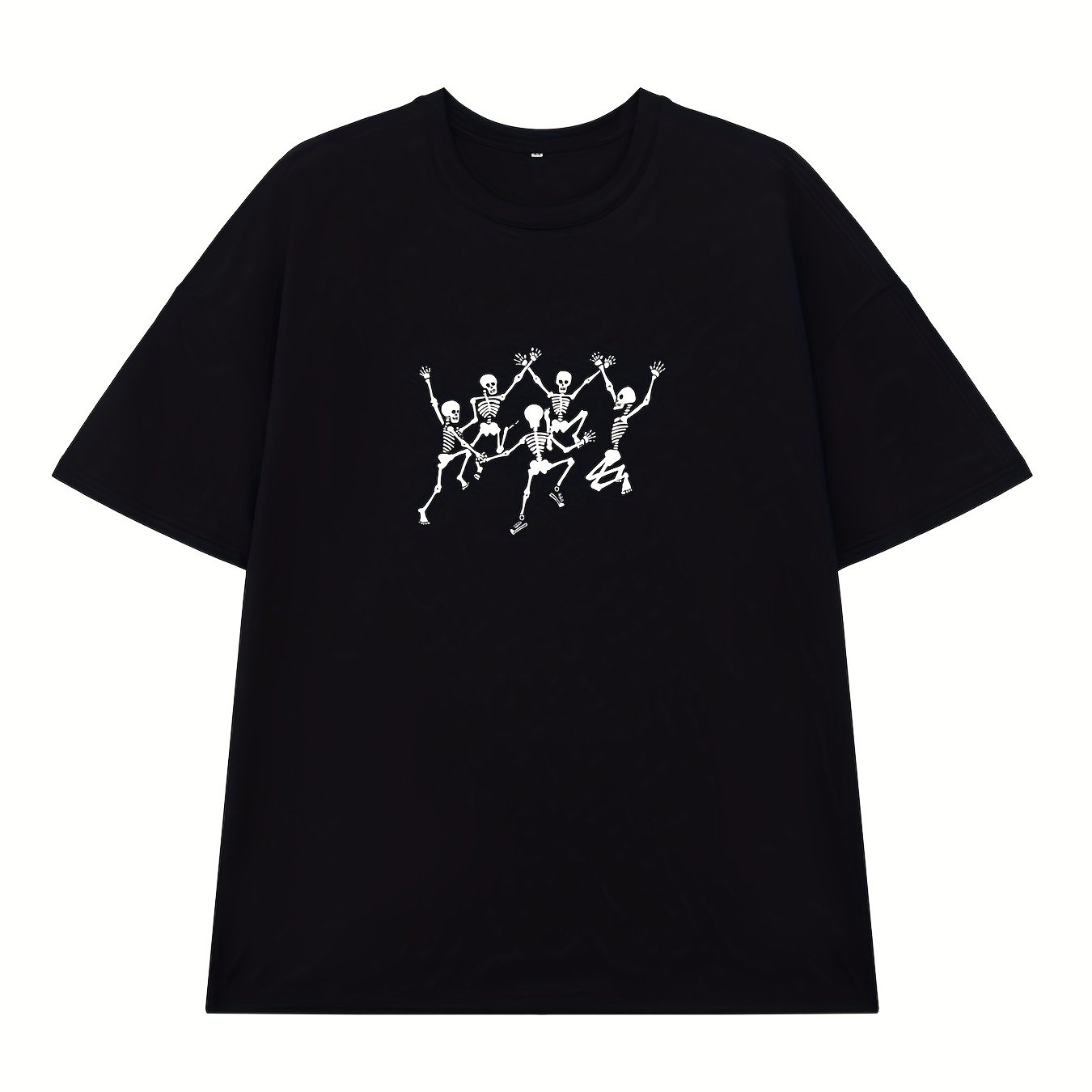 skeleton-music-festival-round-neck-comfortable-graphic-t-shirts-causal
