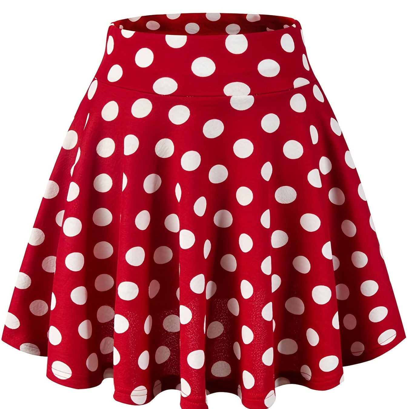 TEMU Kpop Polka Skirts, Casual Ruffle A Line Mini Skirts, Women's Clothing